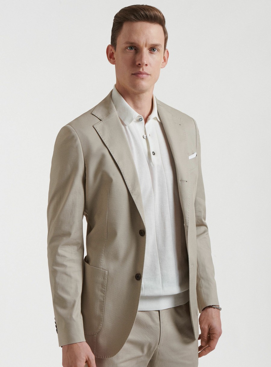 Clothing Gutteridge | Armoured Cotton Suit Blazer Sand - Alsohomeware